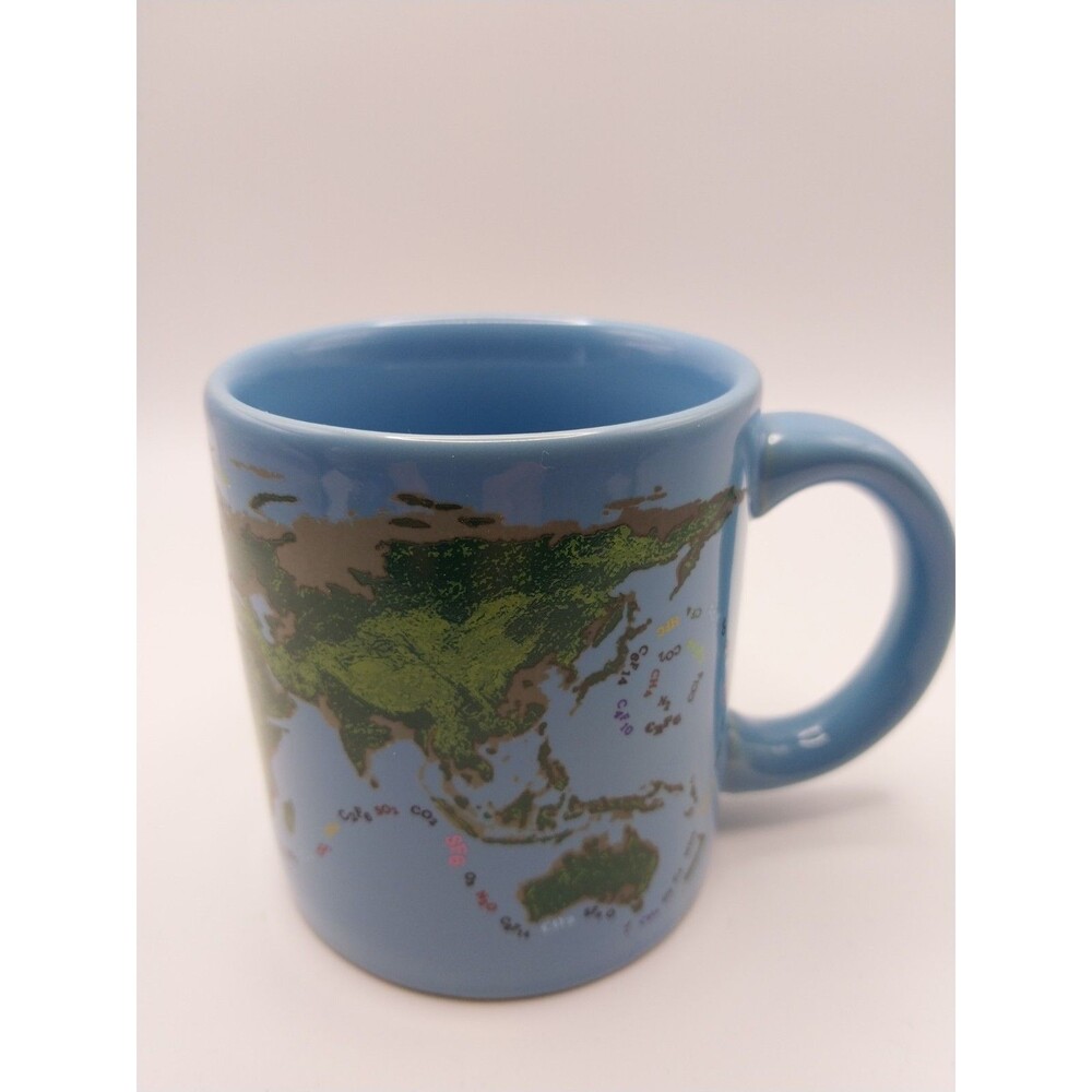 The Unemployed Philosophers Guild Globe Global Warming Map 2005 Coffee Mug NEW